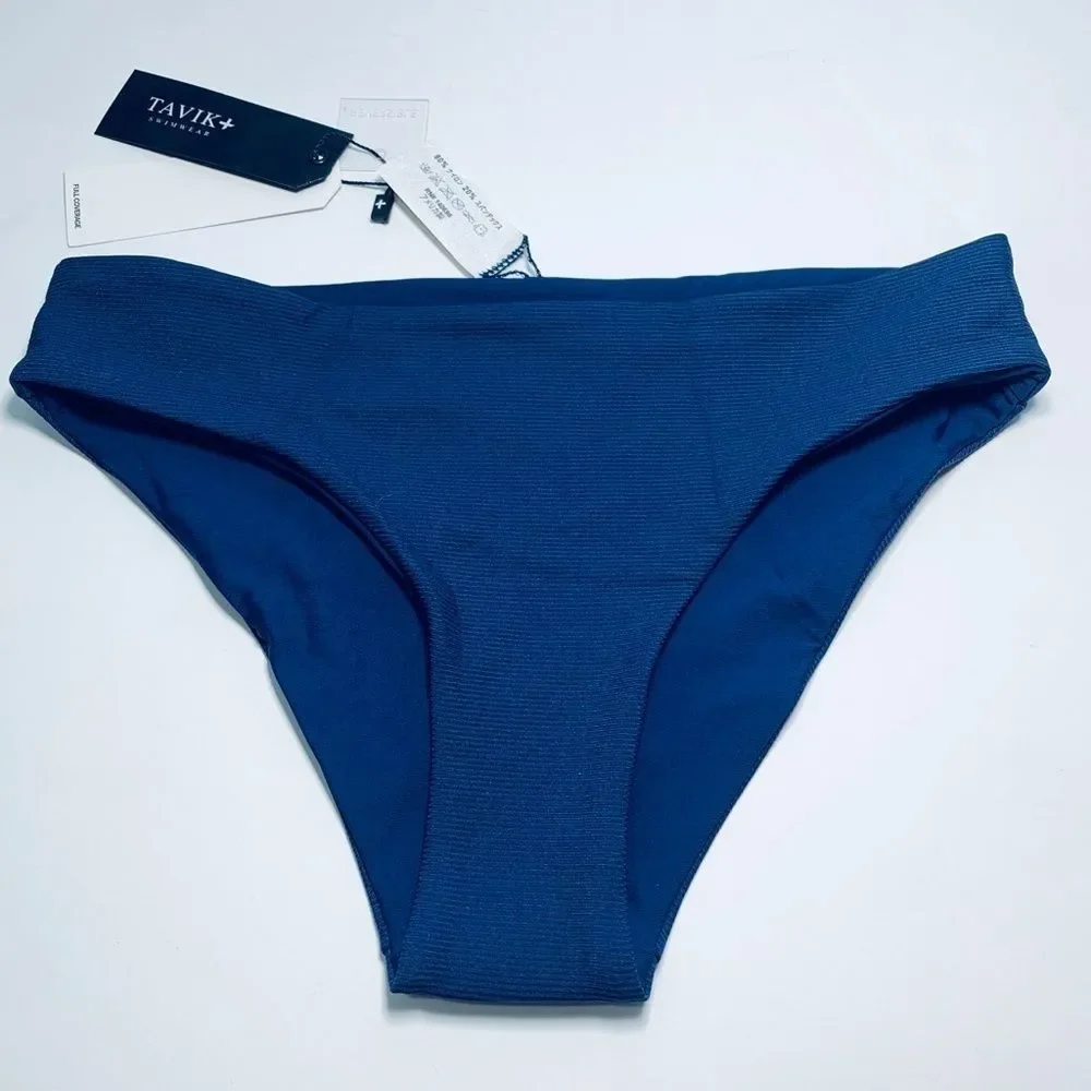 NWT Tavik Ali‎ Full Bikini Bottom Ribbed Cobalt XS